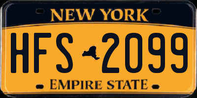 NY license plate HFS2099