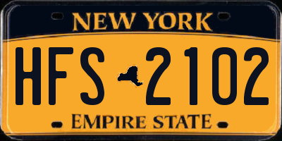 NY license plate HFS2102
