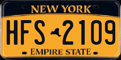 NY license plate HFS2109