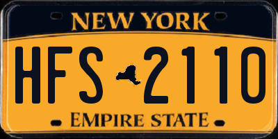 NY license plate HFS2110