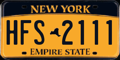 NY license plate HFS2111