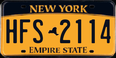 NY license plate HFS2114