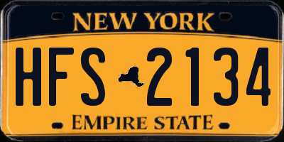 NY license plate HFS2134