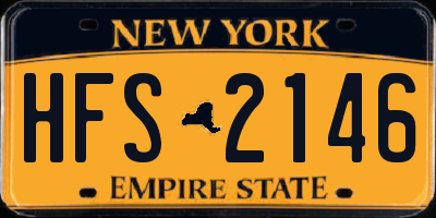 NY license plate HFS2146