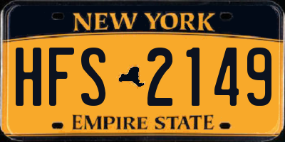 NY license plate HFS2149