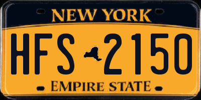 NY license plate HFS2150