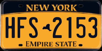 NY license plate HFS2153