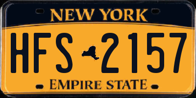 NY license plate HFS2157