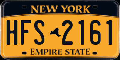NY license plate HFS2161