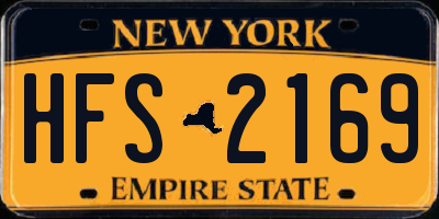NY license plate HFS2169