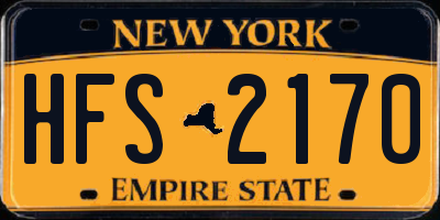 NY license plate HFS2170