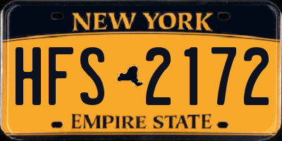 NY license plate HFS2172