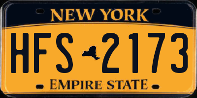 NY license plate HFS2173