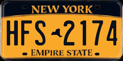 NY license plate HFS2174