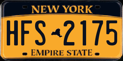 NY license plate HFS2175