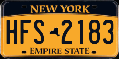 NY license plate HFS2183