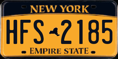 NY license plate HFS2185