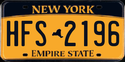 NY license plate HFS2196