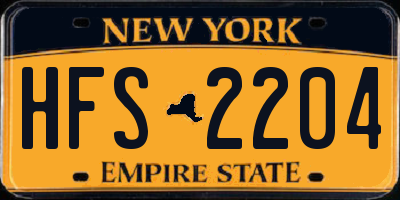 NY license plate HFS2204