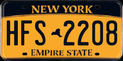 NY license plate HFS2208