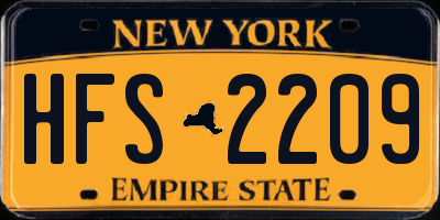 NY license plate HFS2209