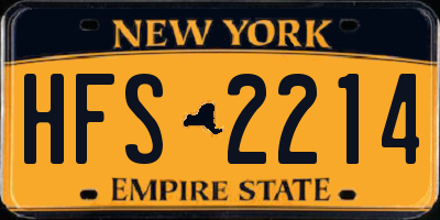 NY license plate HFS2214