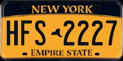 NY license plate HFS2227
