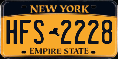 NY license plate HFS2228