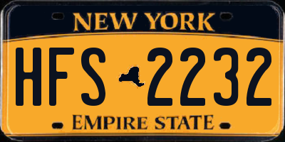 NY license plate HFS2232