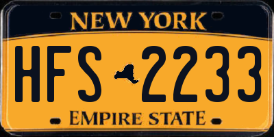 NY license plate HFS2233