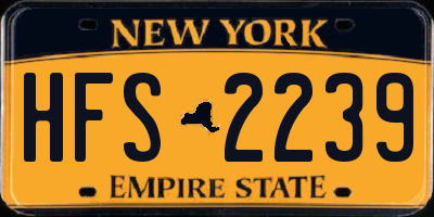 NY license plate HFS2239