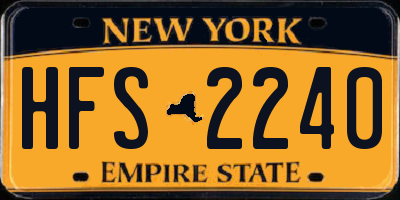 NY license plate HFS2240