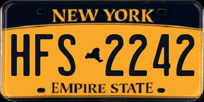 NY license plate HFS2242