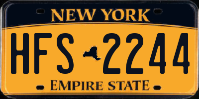 NY license plate HFS2244