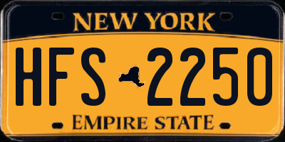 NY license plate HFS2250