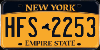 NY license plate HFS2253