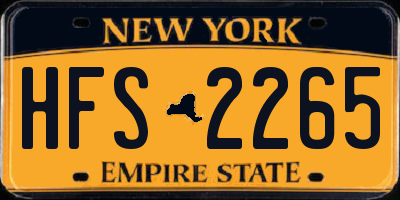 NY license plate HFS2265