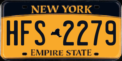 NY license plate HFS2279