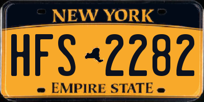 NY license plate HFS2282