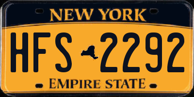 NY license plate HFS2292
