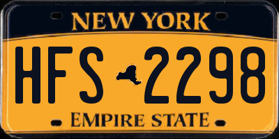 NY license plate HFS2298