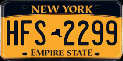 NY license plate HFS2299