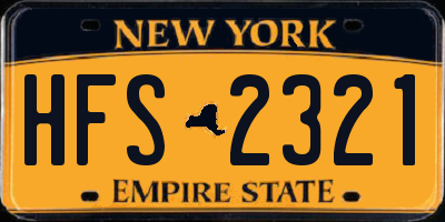 NY license plate HFS2321
