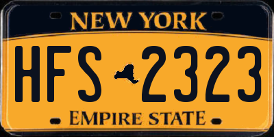NY license plate HFS2323