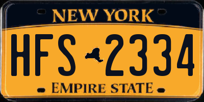NY license plate HFS2334