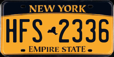NY license plate HFS2336