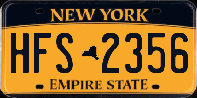 NY license plate HFS2356