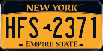 NY license plate HFS2371