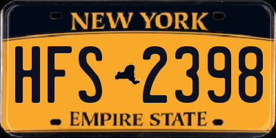 NY license plate HFS2398