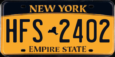 NY license plate HFS2402